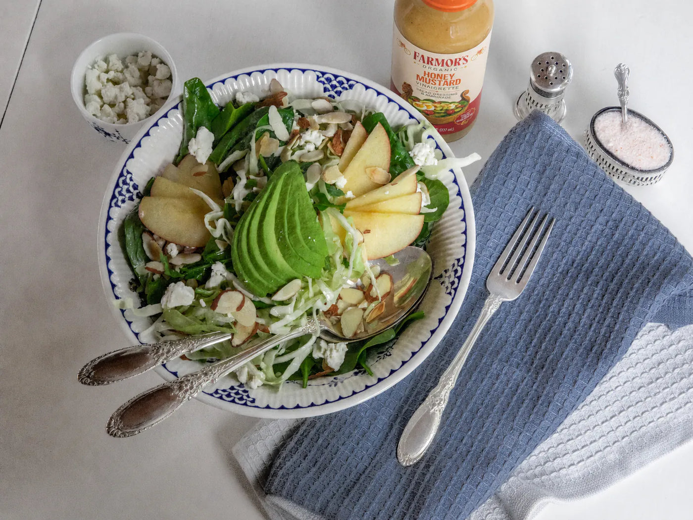 Spinach, Green Cabbage and Sweet Apple Salad